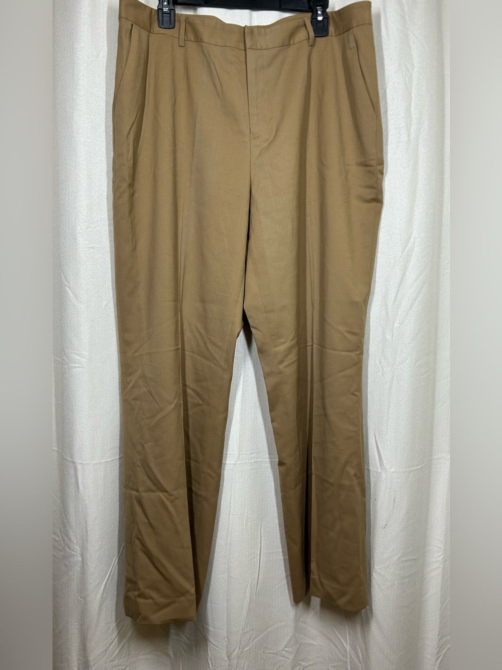 Lauren Ralph Lauren 96% Wool Tan Pants Flat Front Sz 16W Plus Size